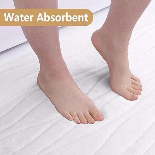 Miniatura 29 de Buganda - Alfombra de baño de espuma viscoelástica 24x16, tapetes de baño extra suaves y absorbentes, antideslizantes y lavables a máquina para el