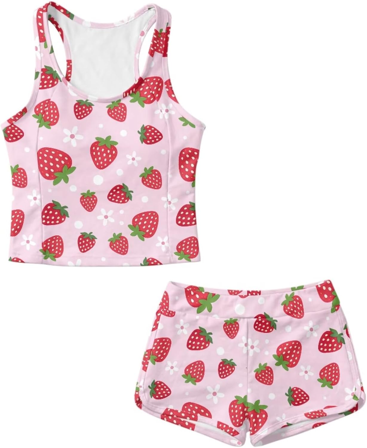 Girls Bathing Suit with Shorts 2 Piece Girls Swimsuit Tankini Lightweight Girls’ Tankini Swimwear Size 6-15