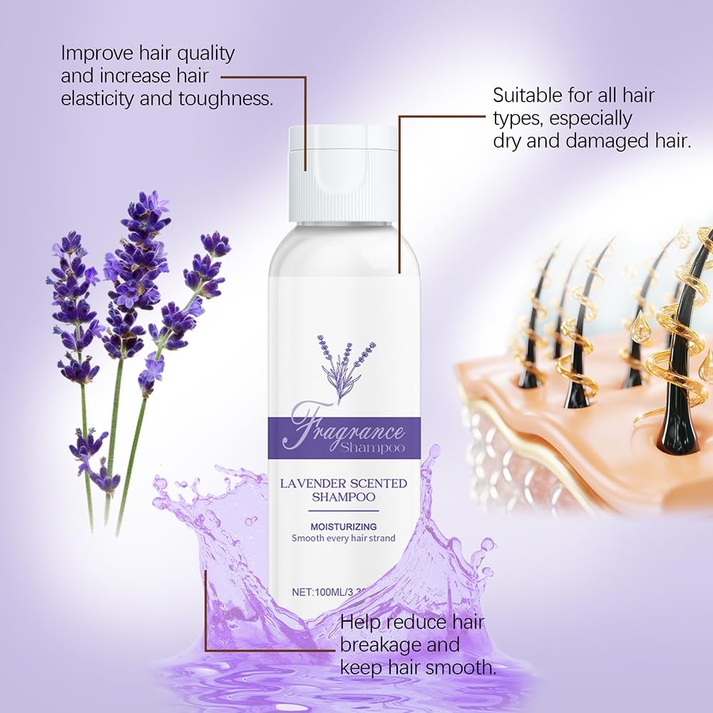 Shampoo nutriente for capelli alla fragranza di lavanda, detergente detergente delicato non irritante for ciocche luminose idratate e setose