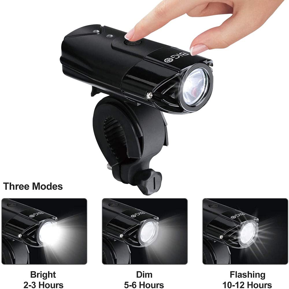 luci Bicicletta LED,2000mAh luci Bici Ricaricabili USB, Luce Bici Anteriore Potente 1200 Lumens,Impermeabile IPX6 Set di luci per Bicicletta per Strada e Montagna-1200mAh. Super