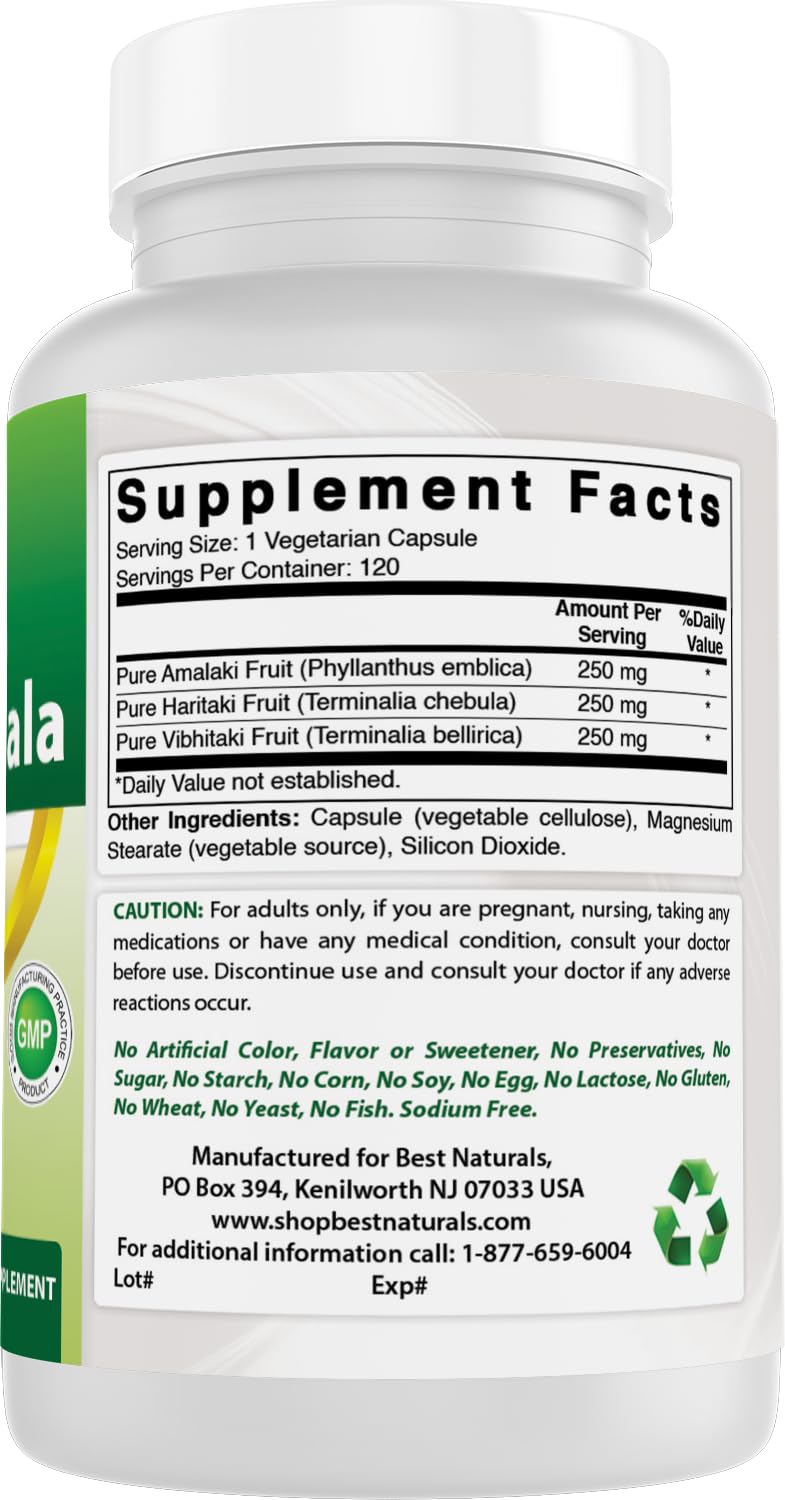 Best Naturals Triphala 750 mg 120 Vcaps — Amazon image 6