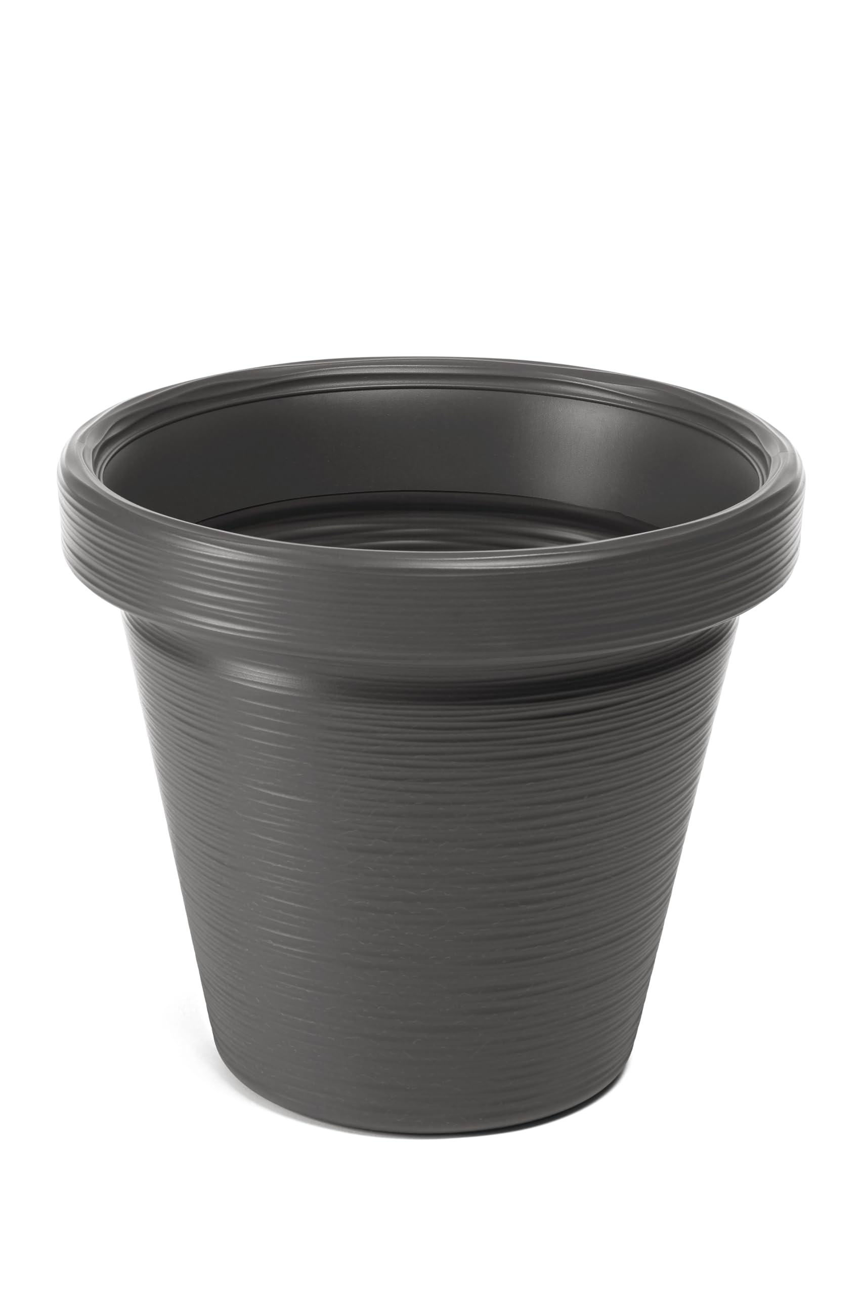 Large Plastic Round Flower Pot Planter Garden Decoration Plant Pot Outdoor, Planters, Patio, Garden, Home Décor, Porch (39cm, Anthracite)