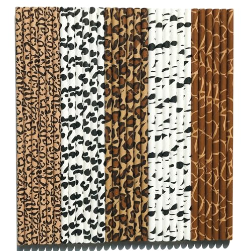 125 pcs Pitillos de Papel con Estampado Safari miniatura 7