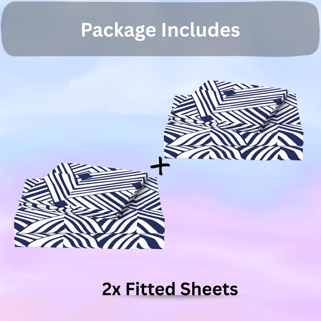 EverSoft Bedding Pack of 2 Single Size Fitted Sheets Premium Extra Deep 35cm Pocket Bed Linen Bottom Floral Printed Mattress Cover Twin Pack - Image 2