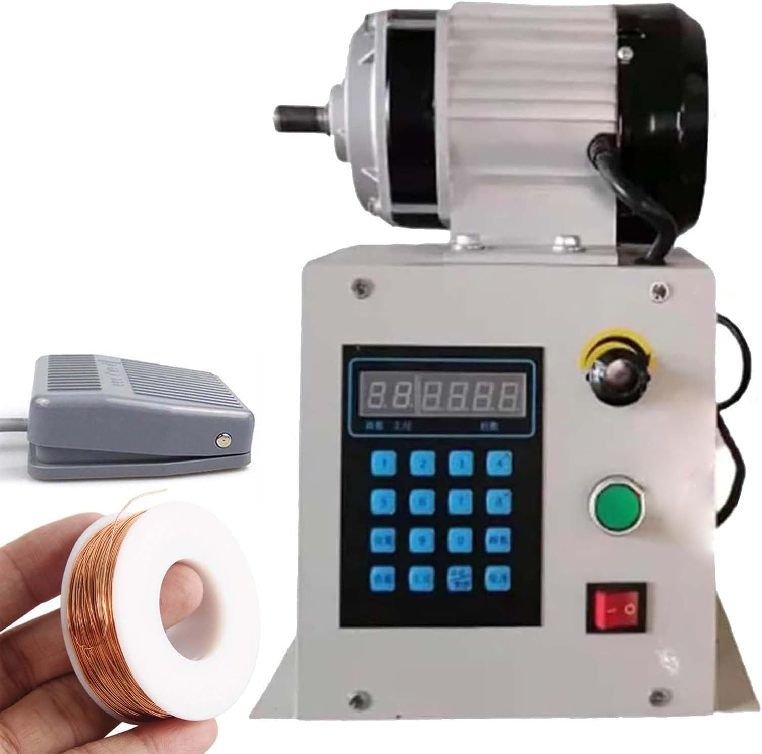 Electric Winding Machine (500-800W), Automatic Coil Winding Machine, Speed ​​Adjust 0-500 Rpm + Counting Range 0-9999 Turn, Forward/Reverse Control, Automatic Braking,500W