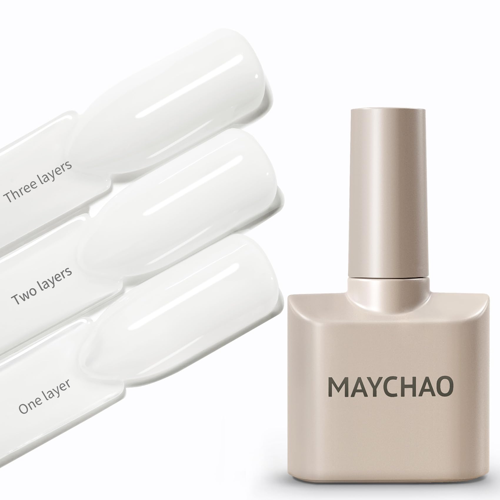 MAYCHAO 15ML Jelly Milky White Gel Nail Polish 1Pc Transparent Creamy White Gel Polish Soak Off UV LED Translucent Nail Polish Nail Art Starter Manicure Salon DIY at Home, 0.5 OZ