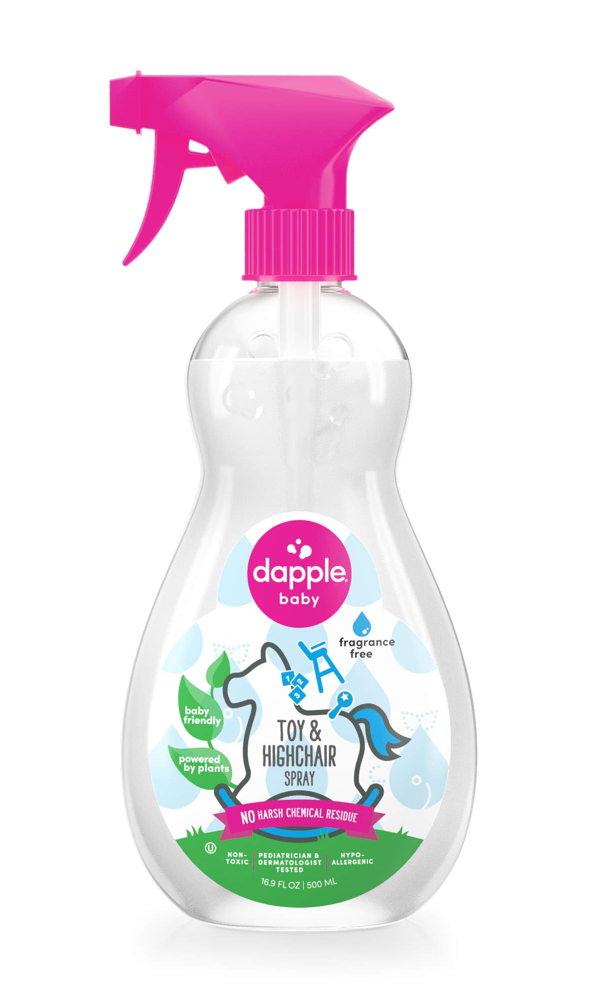 Buy Toy & Highchair Cleaning Spray by Dapple Baby, Fragrance Free, 16.9