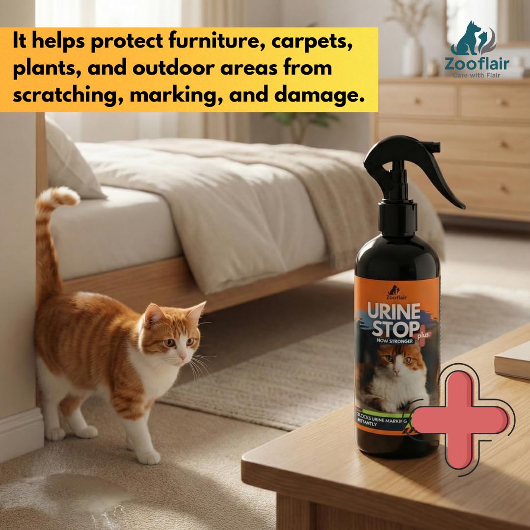 Zooflair Urine Stop+ Cat Potty & Pee Training Spray, 500 ML – Non-Toxic Cat Spray No Mark for Urine/Marking/Pooping 4