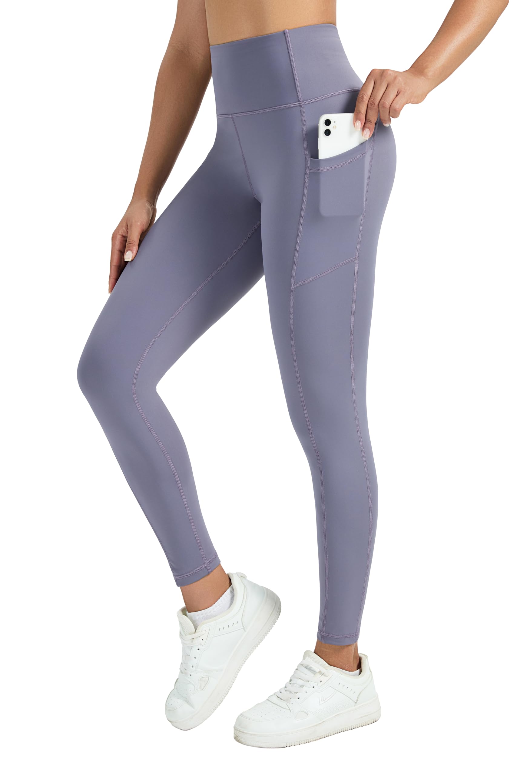 Enjoyoga Sport Leggings Damen mit Tasche - High Waist Sporthose Damen Gym Leggings Laufhose für Sport Gym Yoga