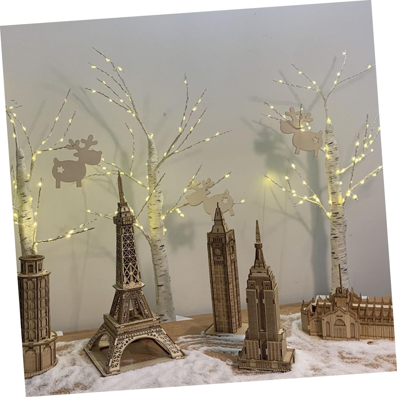 Abaodam Puzzle 3D en Bois Soi-Même Gratte-Ciel Célèbre Éducatif en Bois pour Adultes et Adolescents Modèle Architectural Décoratif et Stimulant la Créativité