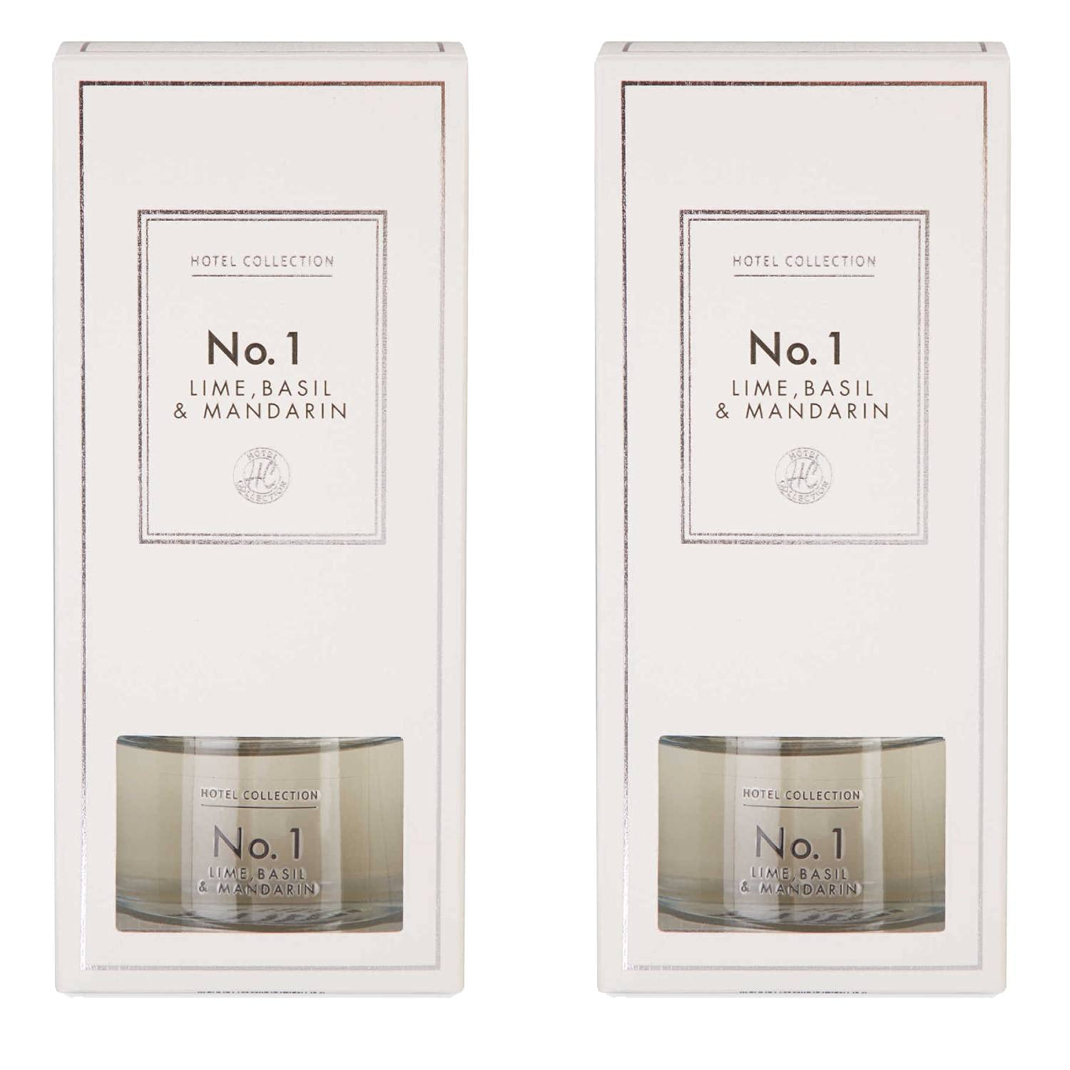 Hotel Collection No. 1 Lime Basil and Mandarin Fragranced Reed Diffuser (100ml) - 2 Pack