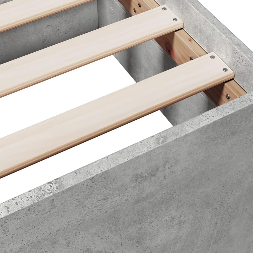 vidaXL Cama con cajones Madera ingeniería Gris hormigón 140x200 cm