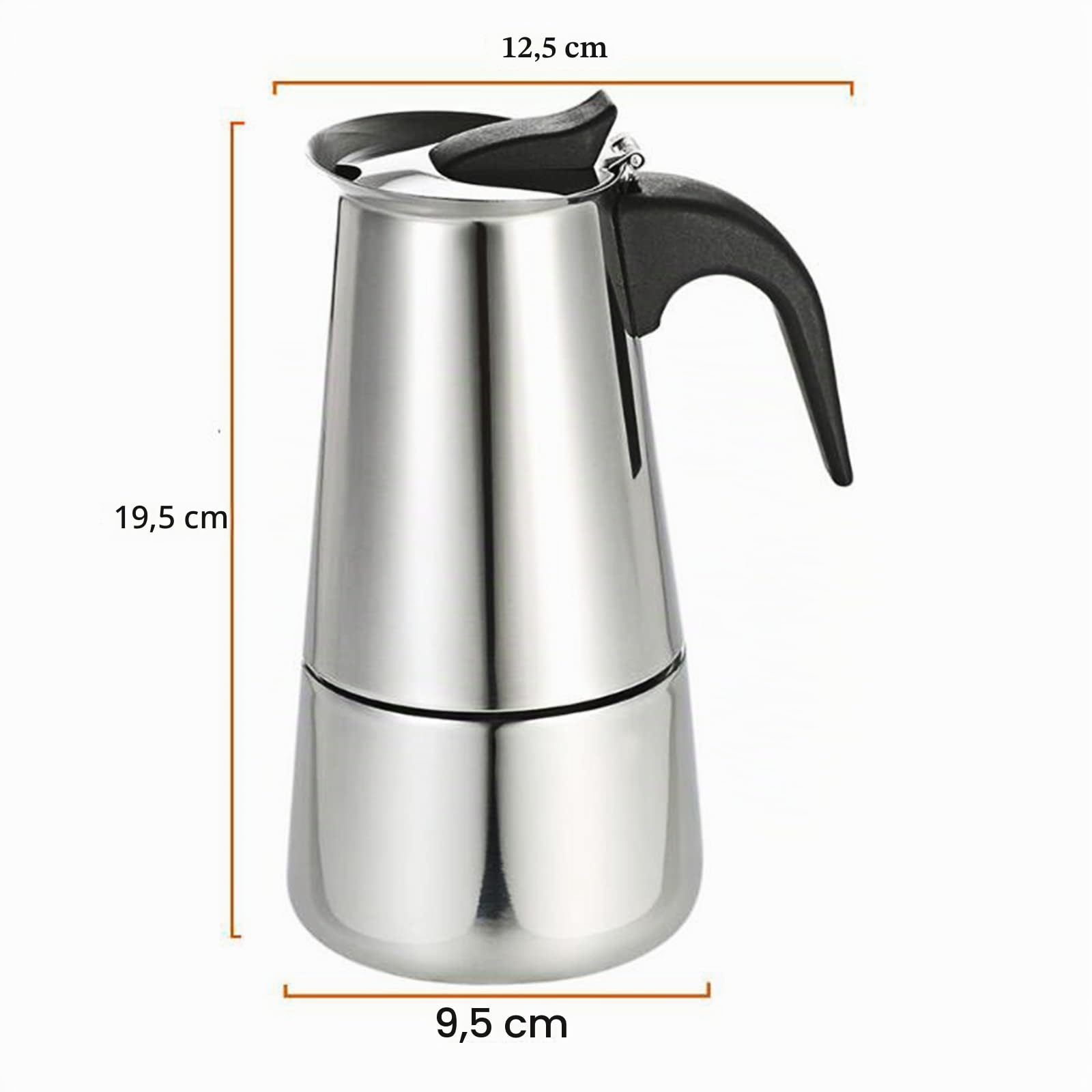 Cafetera espresso, 220 V, acero inoxidable, cafetera eléctrica, 6 tazas, cafetera de 300 ml, cafetera moka, cafetera con cocina eléctrica, apta para lavavajillas (6 tazas de 300 ml)