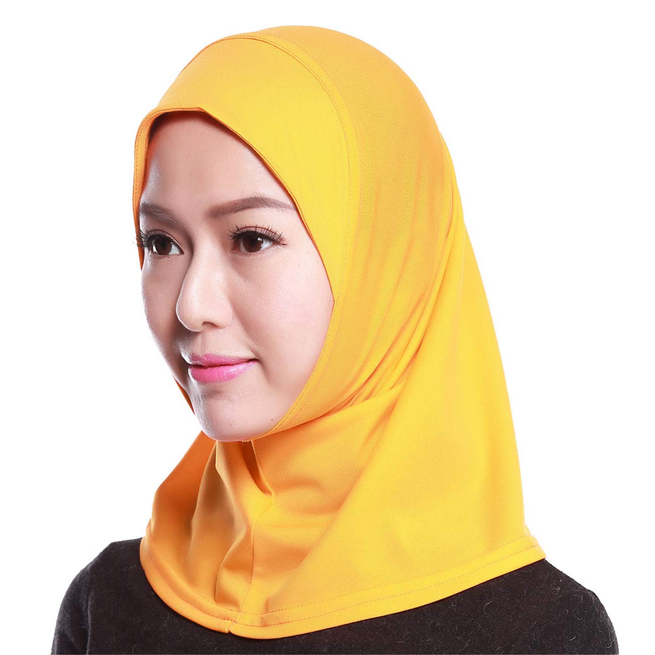 GladThink Ladys Muslim Small Short Hijab Caps Islamic Scarf Gold