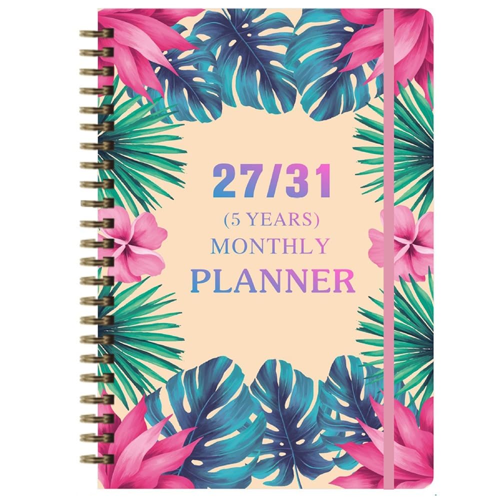 2027-2031 Monthly Planner Notebook: 5 Years Calendar from Jan 2027 - Dec 2031, A5 Monthly Diary Journal Planner(F)