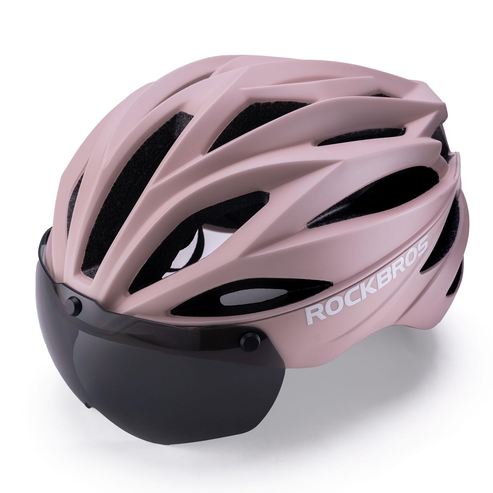 ROCKBROS Cycling Helmet Detachable Magnetic Goggle Visor Bicycle One-Piece Lightweight Mountain Road Bike Helmet Men and Women Adjustable Breathable Washable 58-62CM — image 1