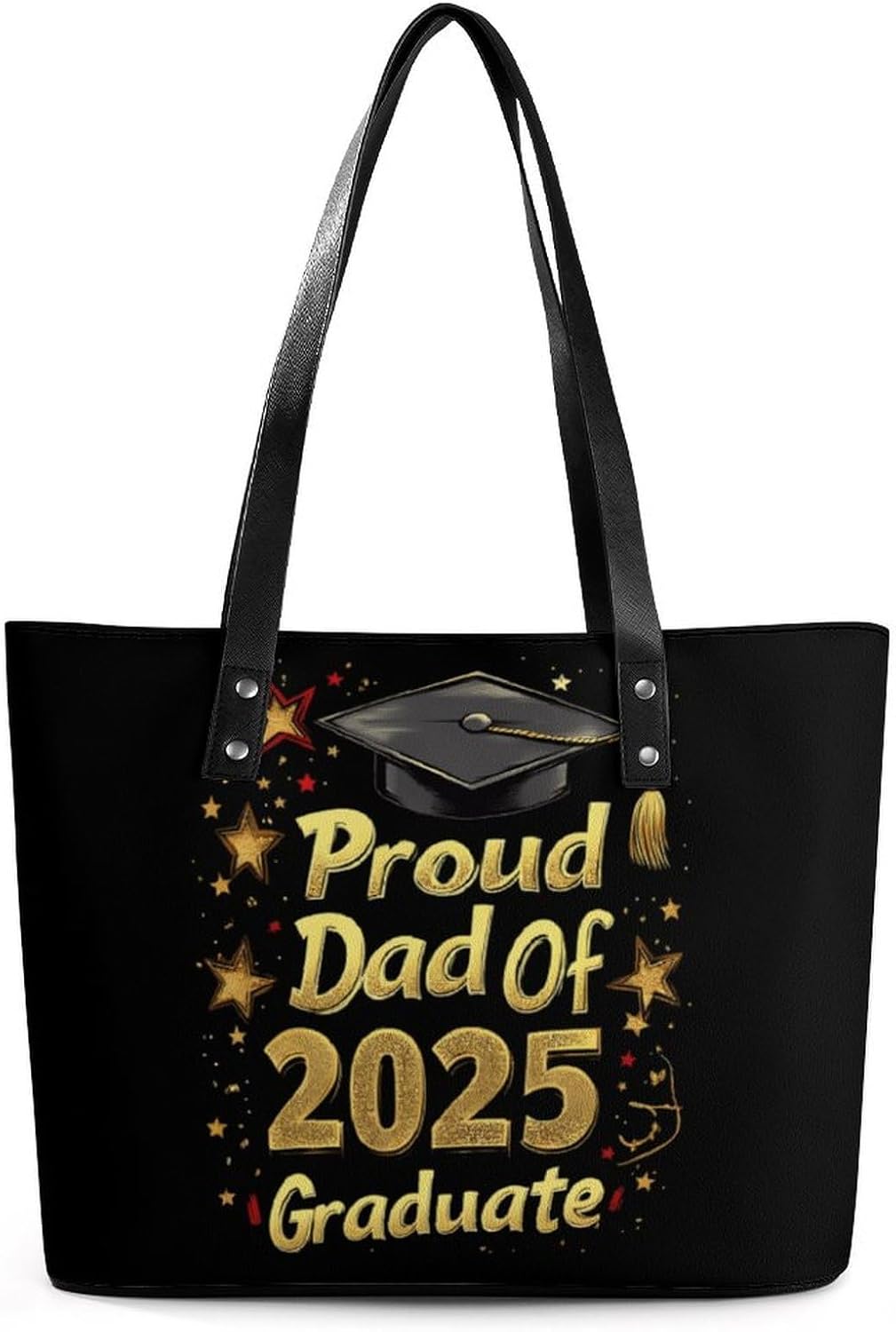 Proudful DAD of 2025 Graduate Women's Satchel Handbags Tote Shoulder Bag Purses for Travel Shopping Work