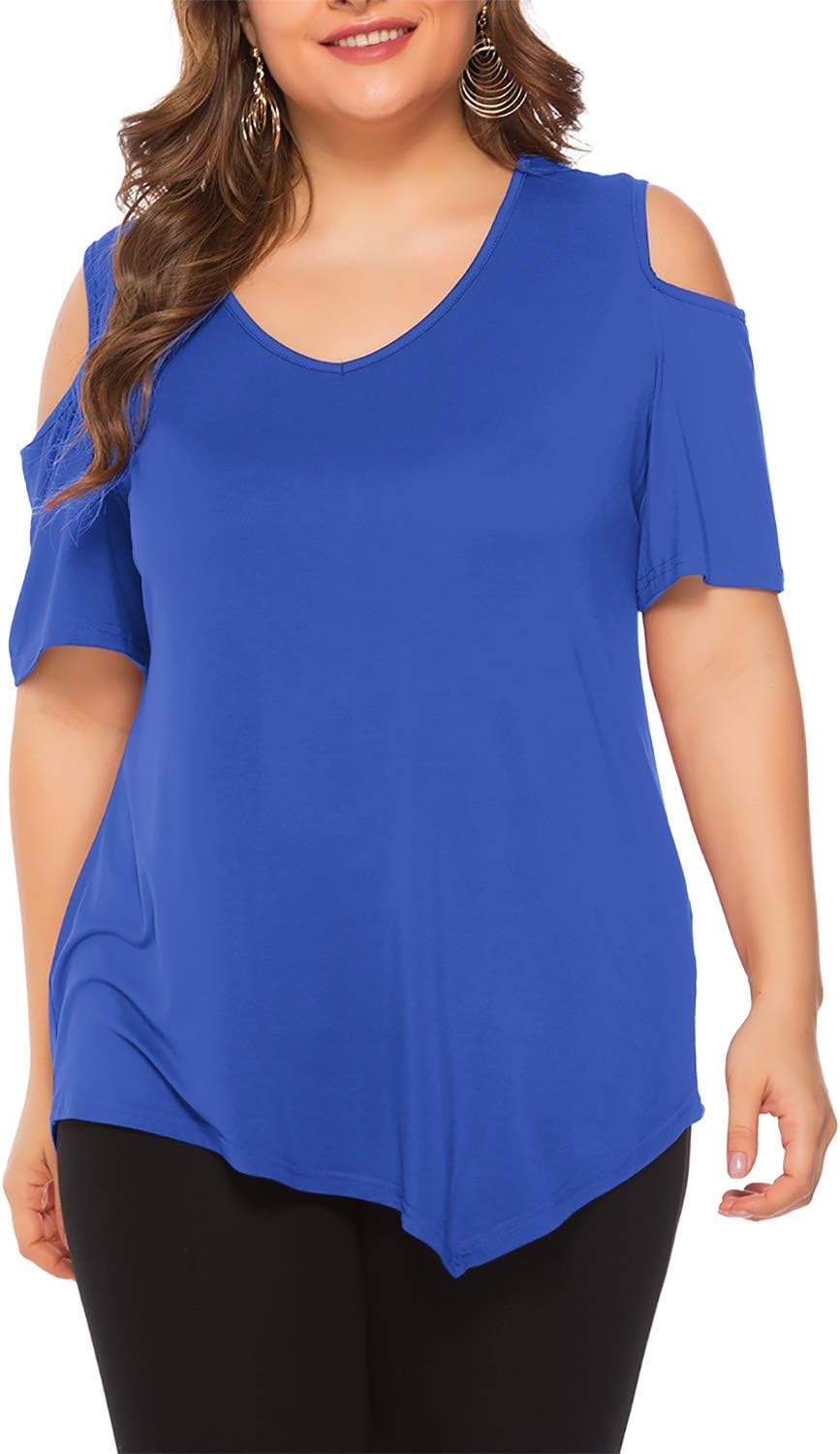 Womens Plus Size Tops Short Sleeve Tee Shirts for Summer XL-5XL