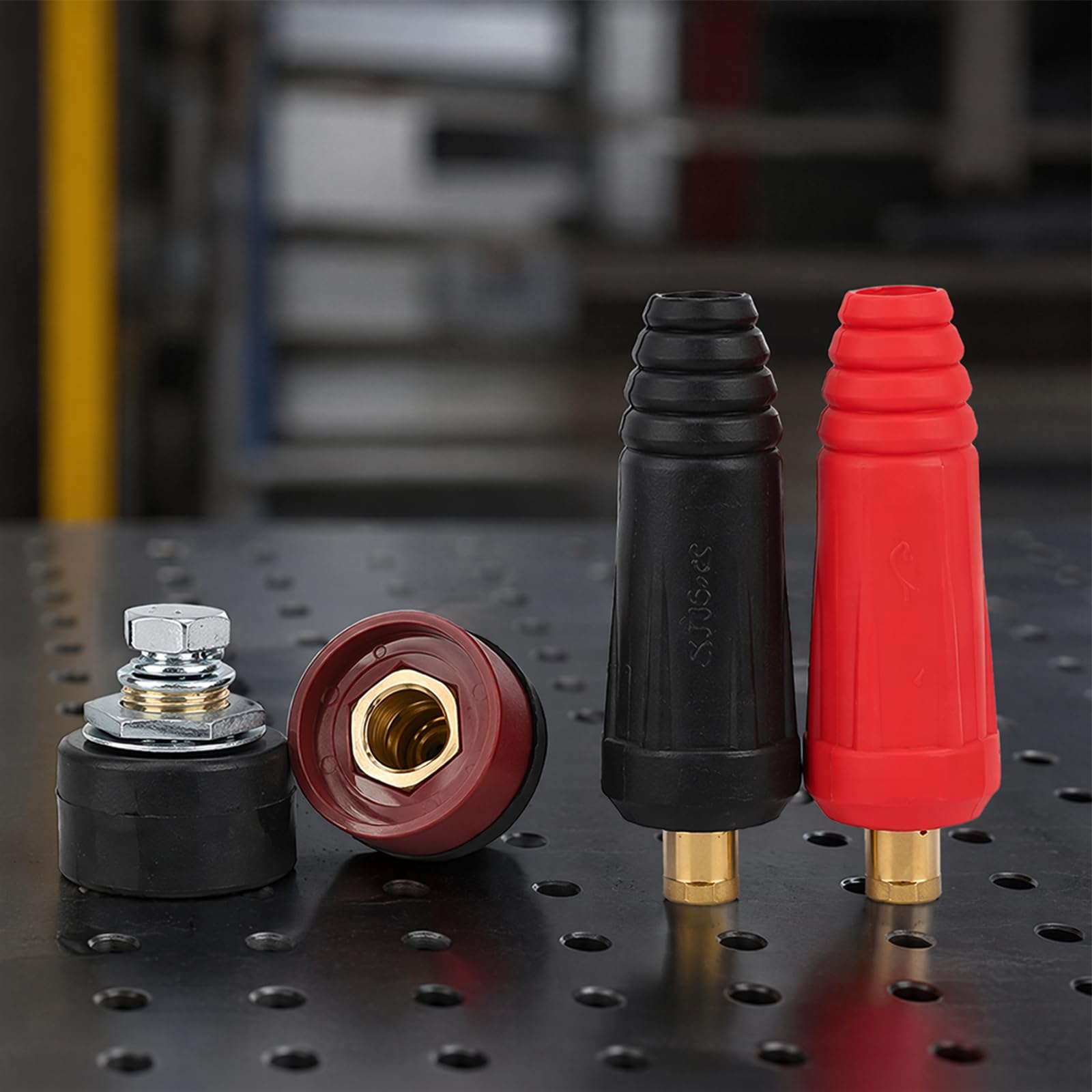 Juego de conectores de panel de cable de soldadura para máquina de soldadura eléctrica | Compatible con máquinas de soldadura modelo 100-250 para conexiones fiables