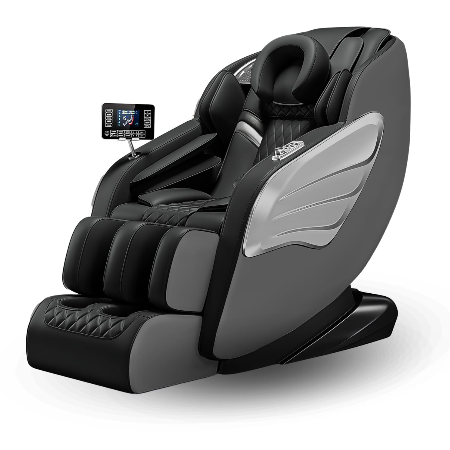 Sanotechnik® Chaise de Massage Luxe Noire – Zéro-Gravité, 8 Mouvements de Pression, 3D-Body-Scan, Coussins Gonflables pour Pieds et Jambes, Fonction Chauffante, Bluetooth – Réf. MA2601