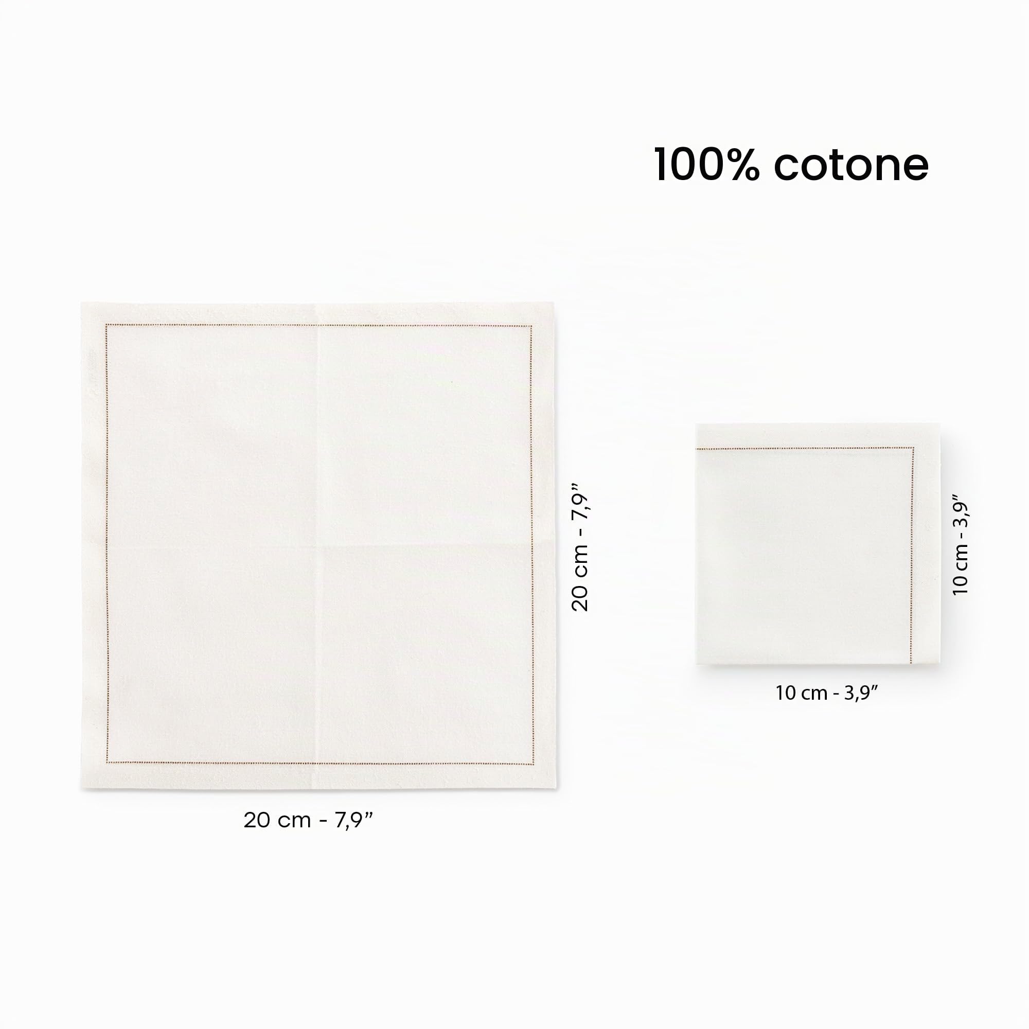 My Drap – Confezione da 30 tovaglioli di tela | 20 x 20 cm | Tovaglioli per eventi, catering, ristoranti | 100% cotone | Riutilizzabili | Colore naturale | Confezione di tovaglioli.