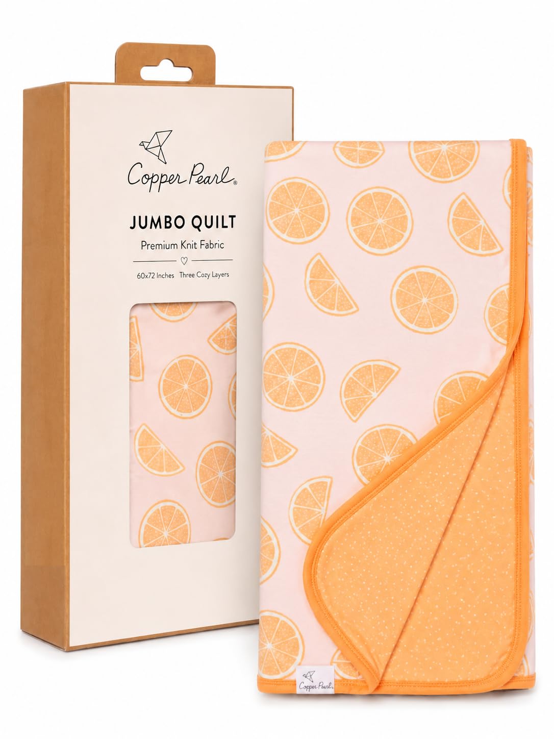 Copper Pearl Jumbo Three-Layer Baby Blanket: Soft Baby Quilts for Boys and Girls | Breathable, Cozy, Toddler Blanket | Baby Quilt for Newborns | 60x72 Premium Material | Cutie