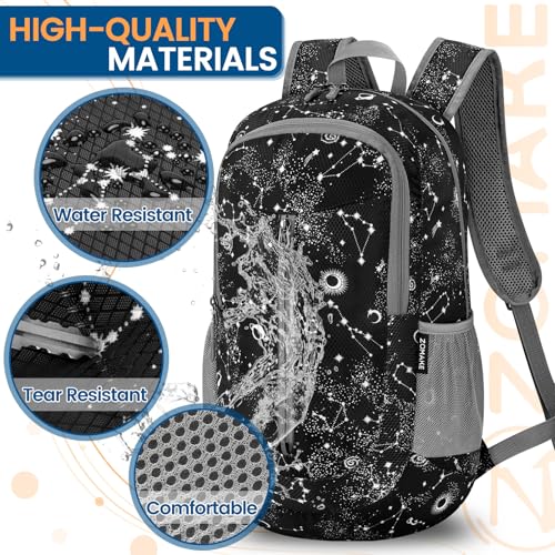 Image of ZOMAKE Ultra Lightweight Packable Backpack 25L, Foldable Hiking Backpacks Water Resistant Small Folding Daypack for Travel(Star Print)
