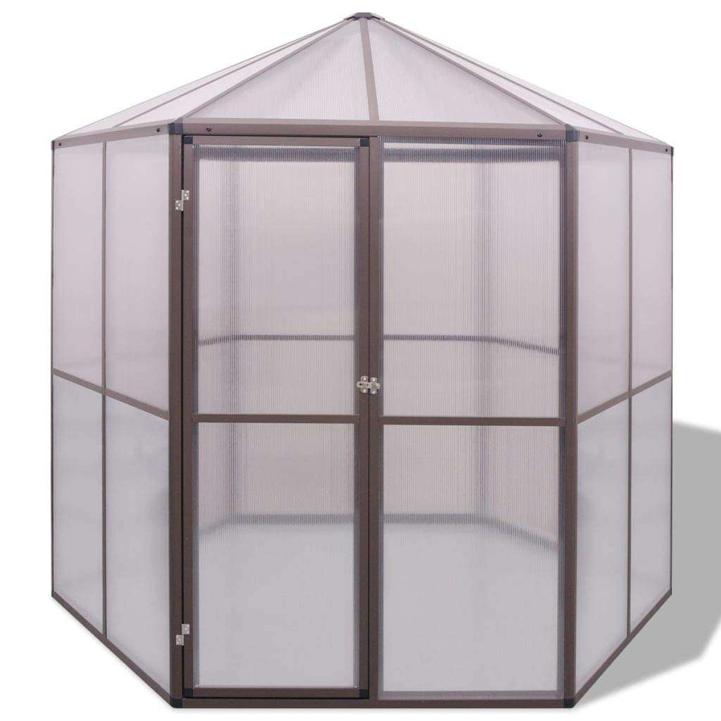 Poliwęglanowa szklarnia aluminiowa 240 x 211 x 232 cm | Użytkowanie hobbystów, ochrona przed kamieniem, odporność na temperaturę od -20 do 70 stopni, akcesoria montażowe w zestawie