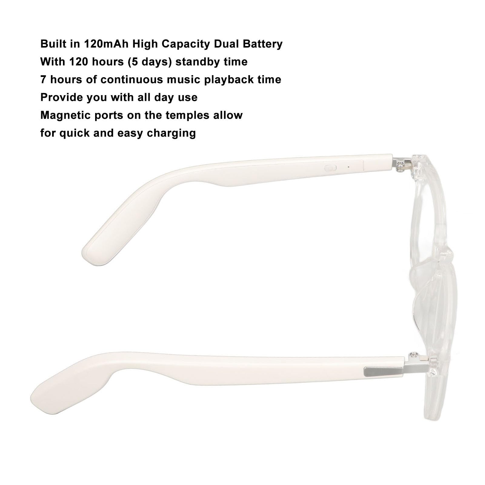 Cuifati Gafas Inteligentes Inalámbricas con de Oído Abierto BT5.3 para