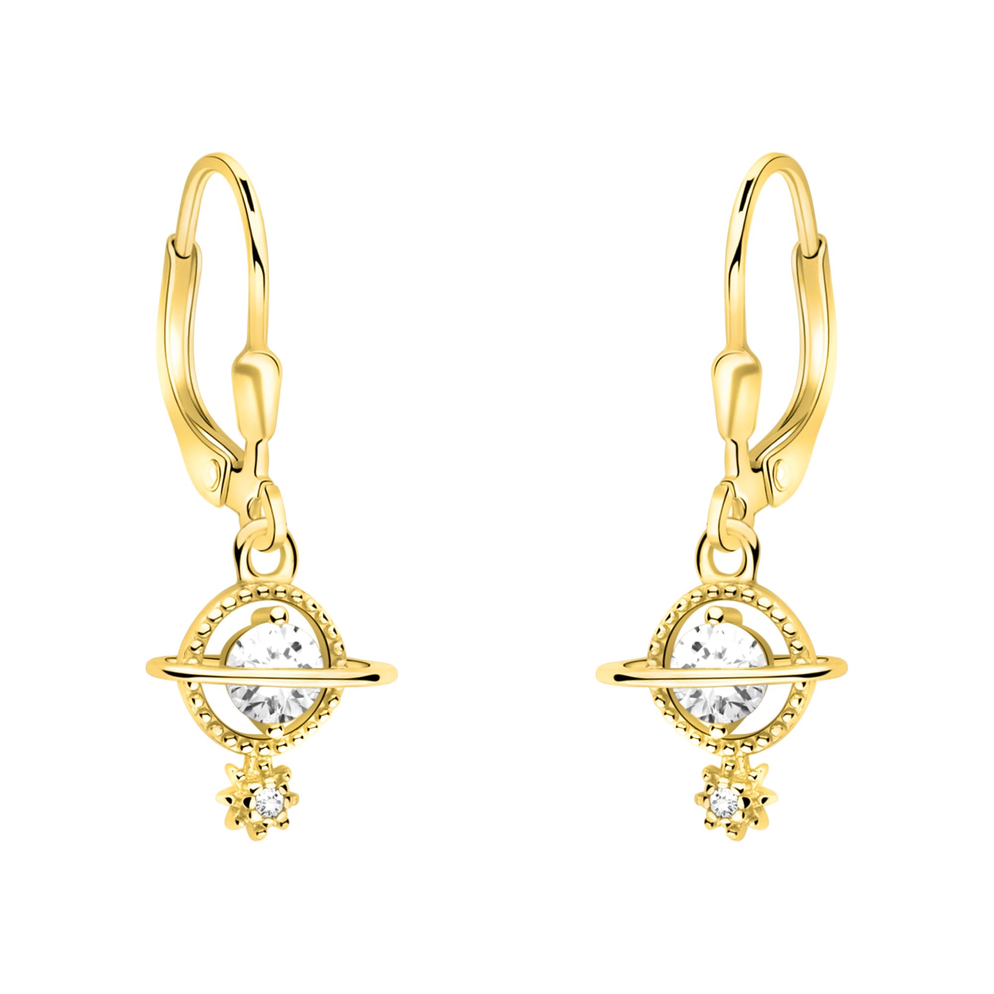 SOFIA MILANI - Damen Ohrringe 925 Silber - mit Zirkonia Steinen - Saturn Ohrhänger