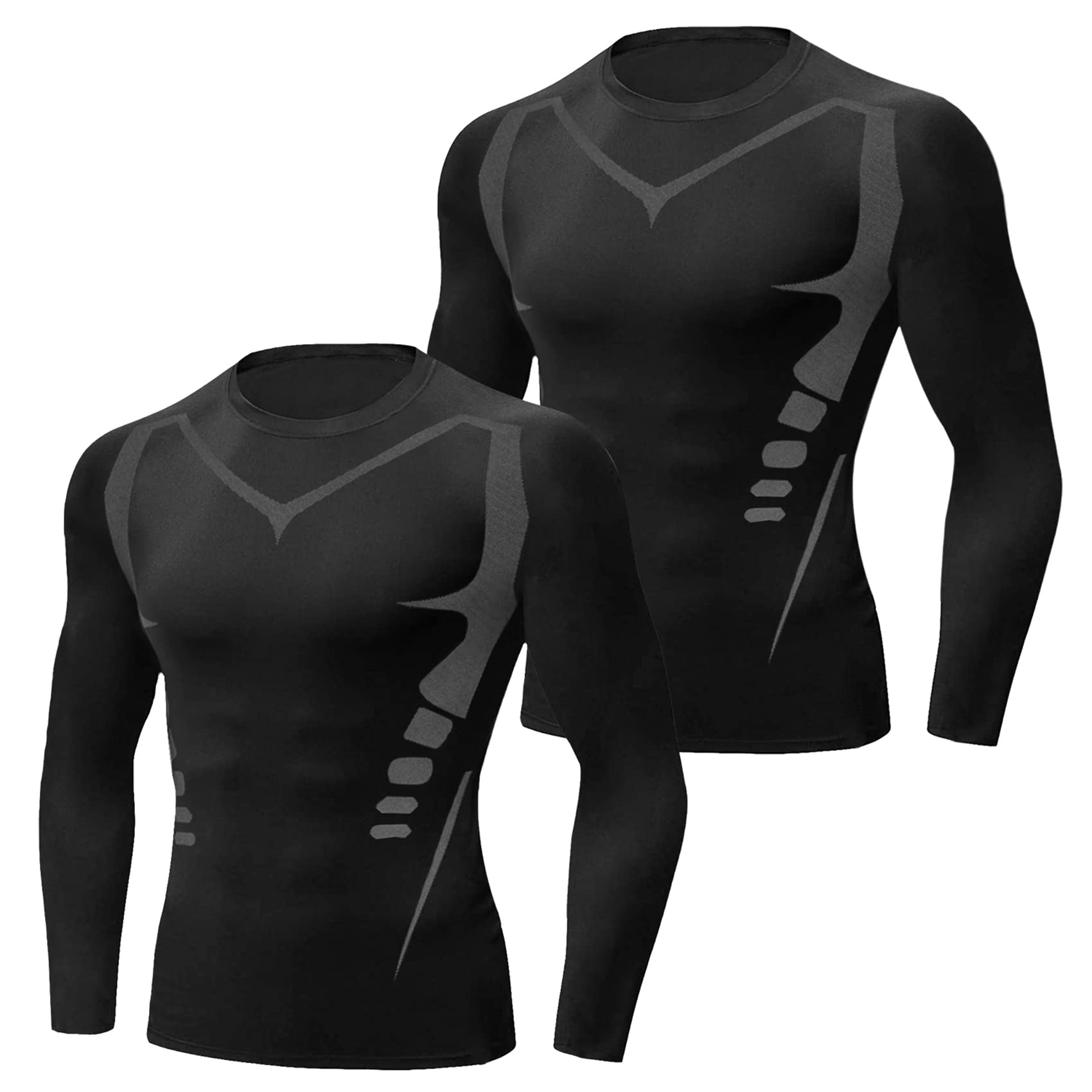 Terecey Maglia a Compressione Uomo Manica Lunga Maglia Termica Uomo Ad Asciugatura Rapida Maglie Tecnica Traspirante Maglie Sportiva Palestra T-Shirt M-3XL