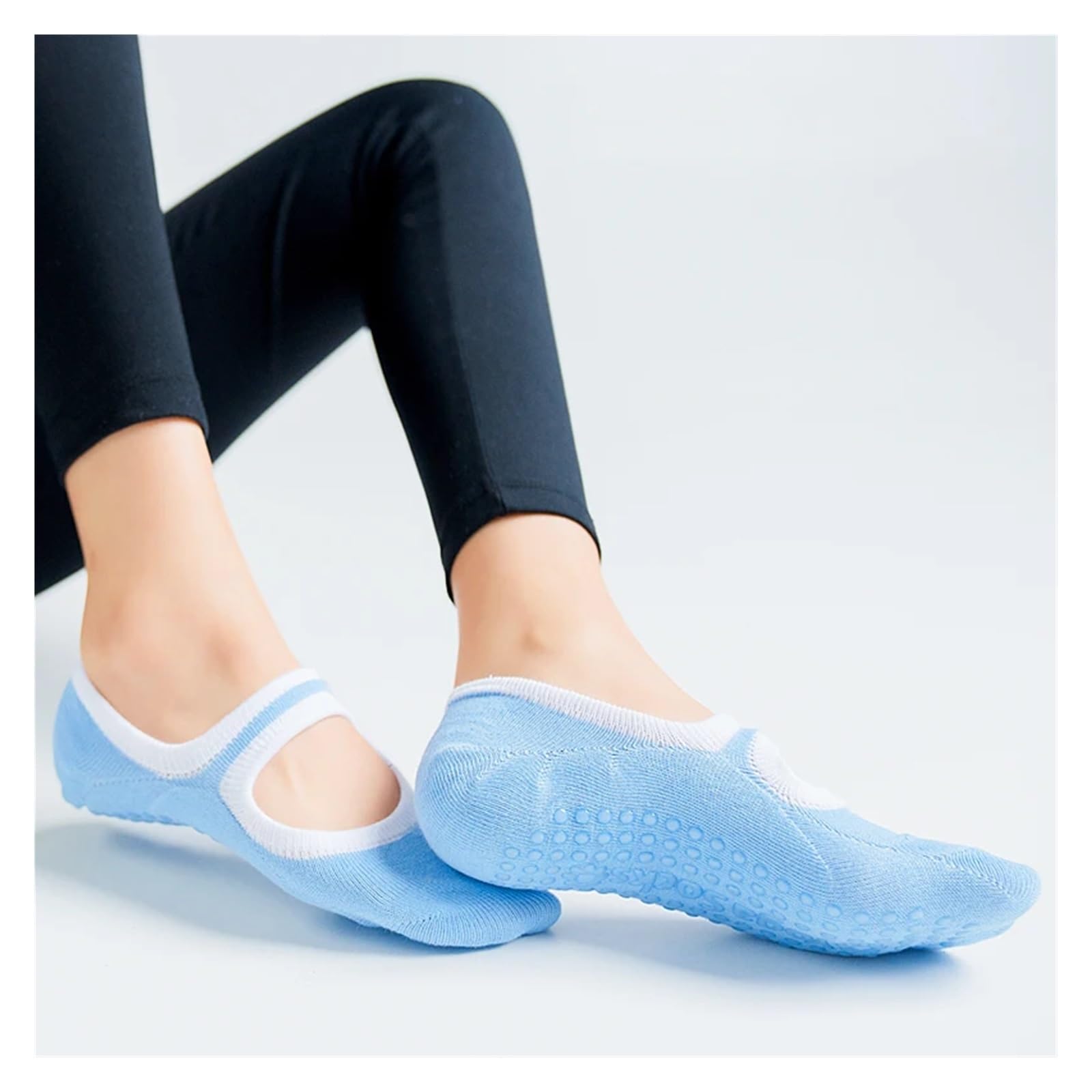 Calcetines De Yoga De Talla Grande For Mujer, Medias Antideslizantes De Silicona For Pilates, Transpirables Adecuado para Yoga, Danza, Deportes, Fitness(Oraneg)