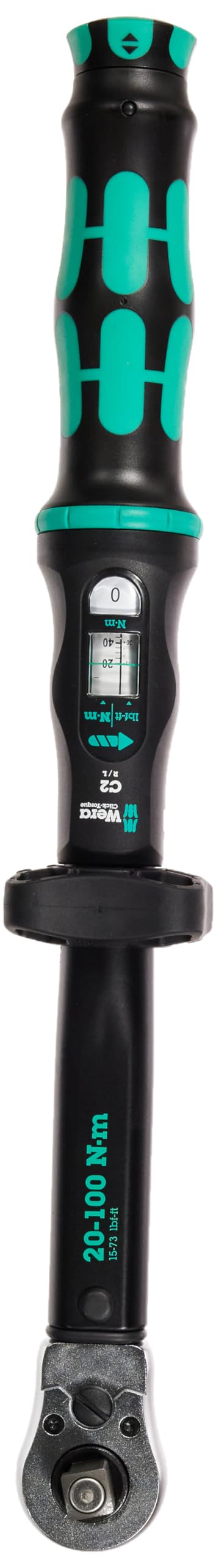 Wera Click-Torque C 2 Push R/L Llave dinamométrica para apriete a derecha e izquierda, 1/2", 20-100 Nm