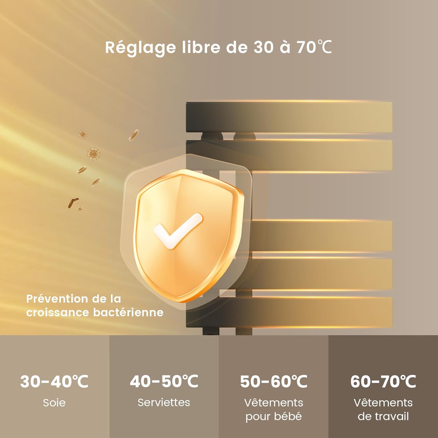 EMKE Electric Towel Warmer used in a living space, showing its versatility for drying clothes.