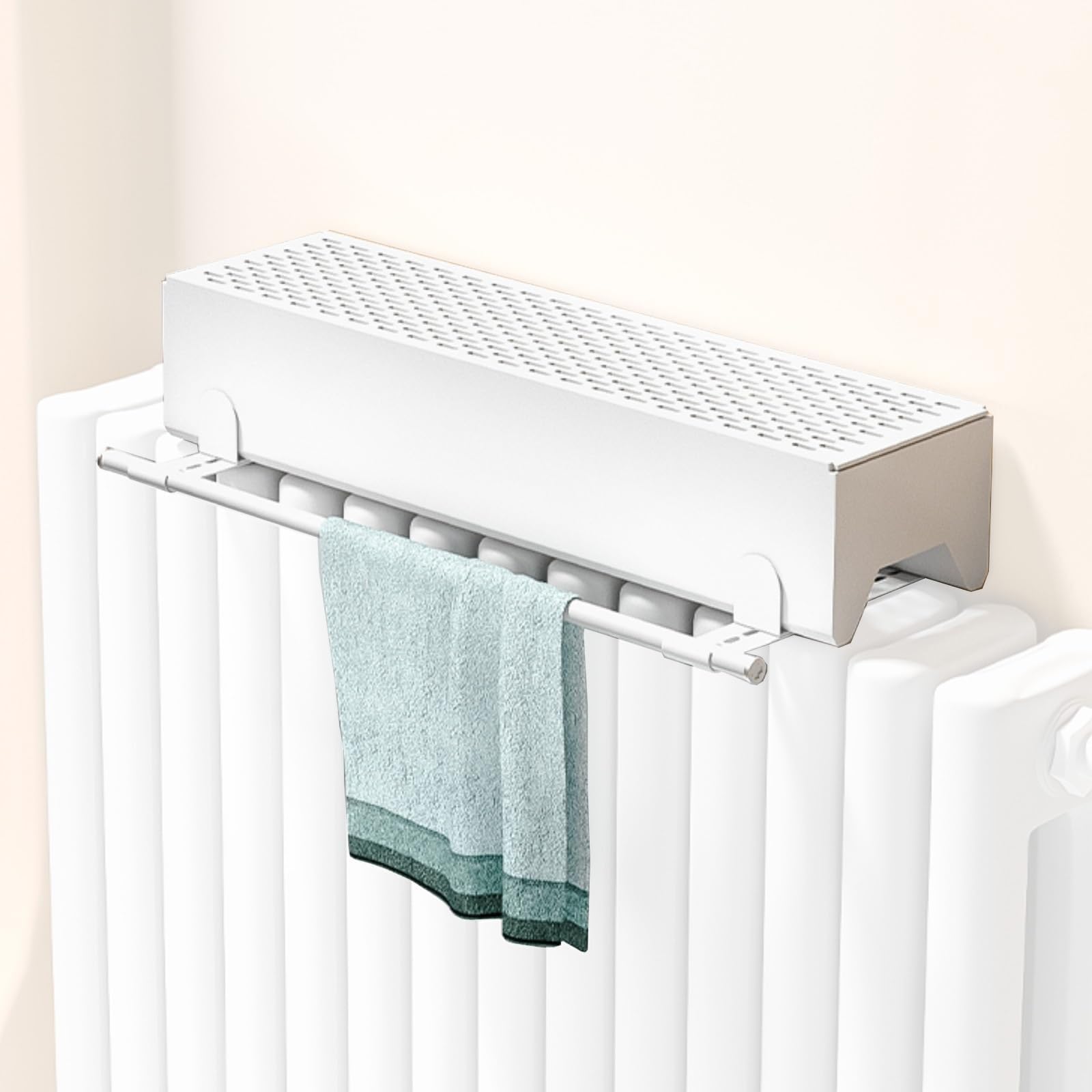 Nawilżacz parowy do grzejnika, materiał aluminiowy, nie wymaga prądu, chowany drążek do suszenia ubrań, idealny do sypialni i salonu