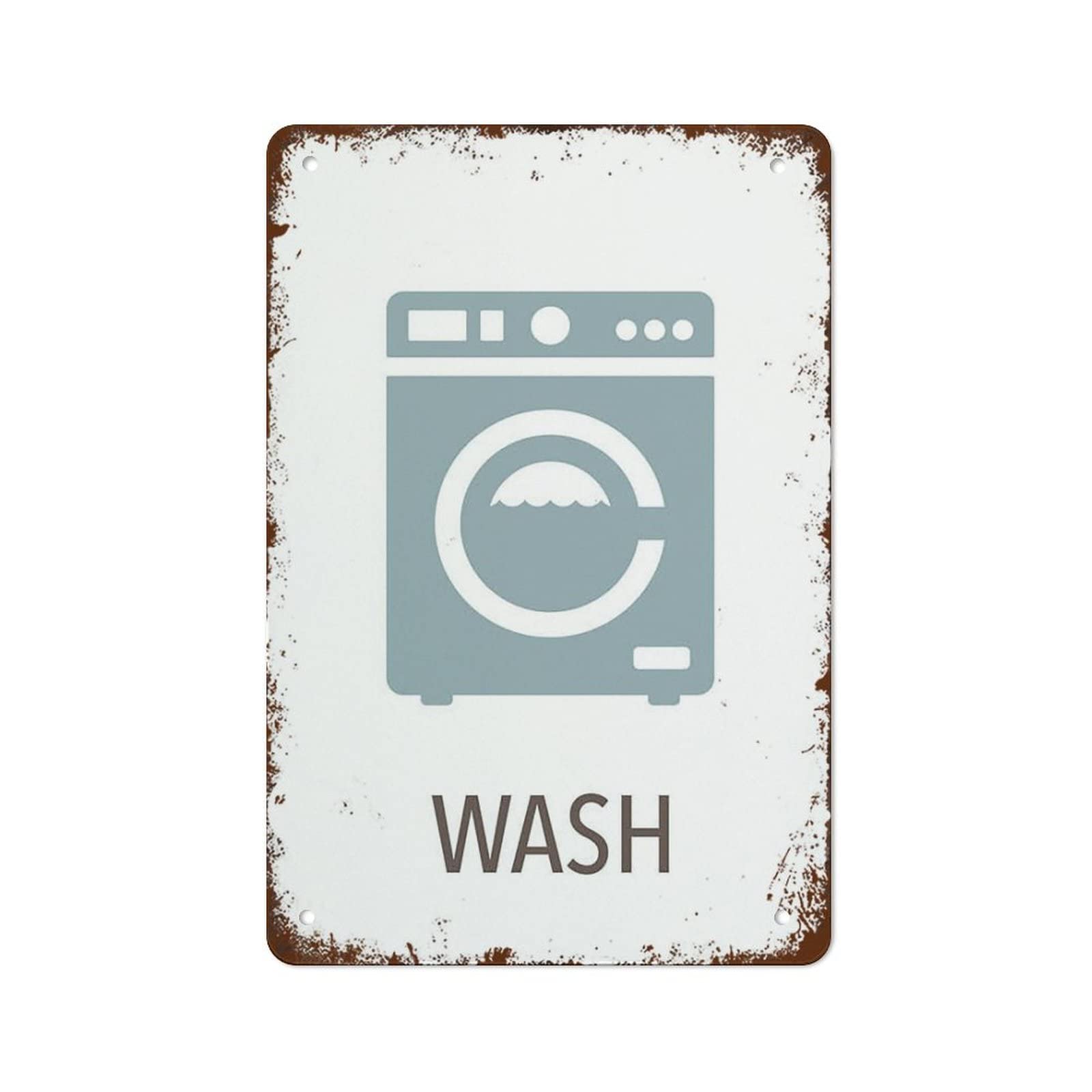 Laundry Symbols Wall Art Posters For Utility Room Decor Prints Washing Instructions Guide Retro Metal Tin Sign Vintage Aluminum Sign For Home Bathroom Garden Man Cave Bar Coffee Wall Decor 8x12 Inch