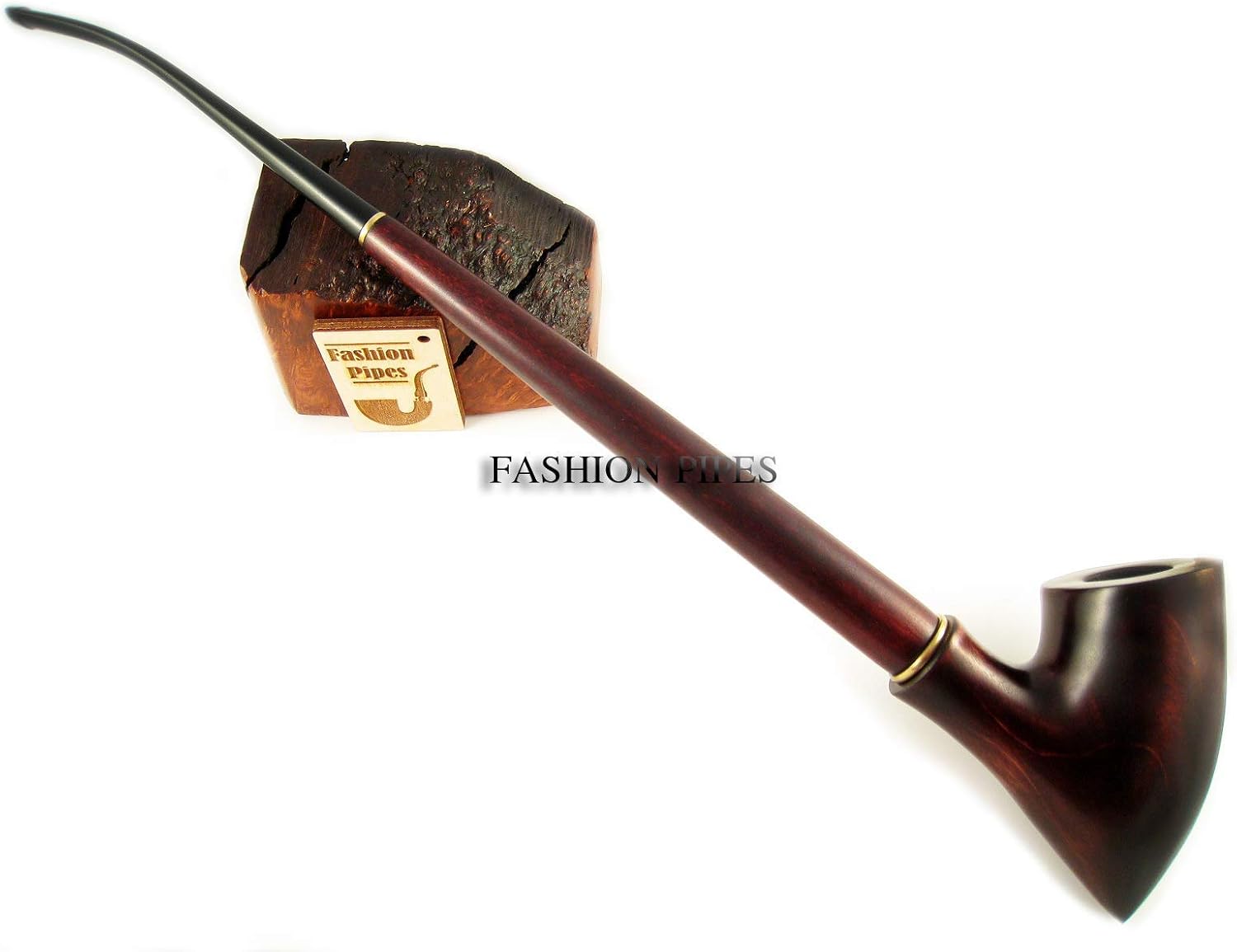 Fashion - Long"Lord" Tobacco Smoking Pipe of Pear Wood Pipe 33 cm / 13'' Churchwarden Style. Designed for Pipe Smokers (Pipe and Stand)