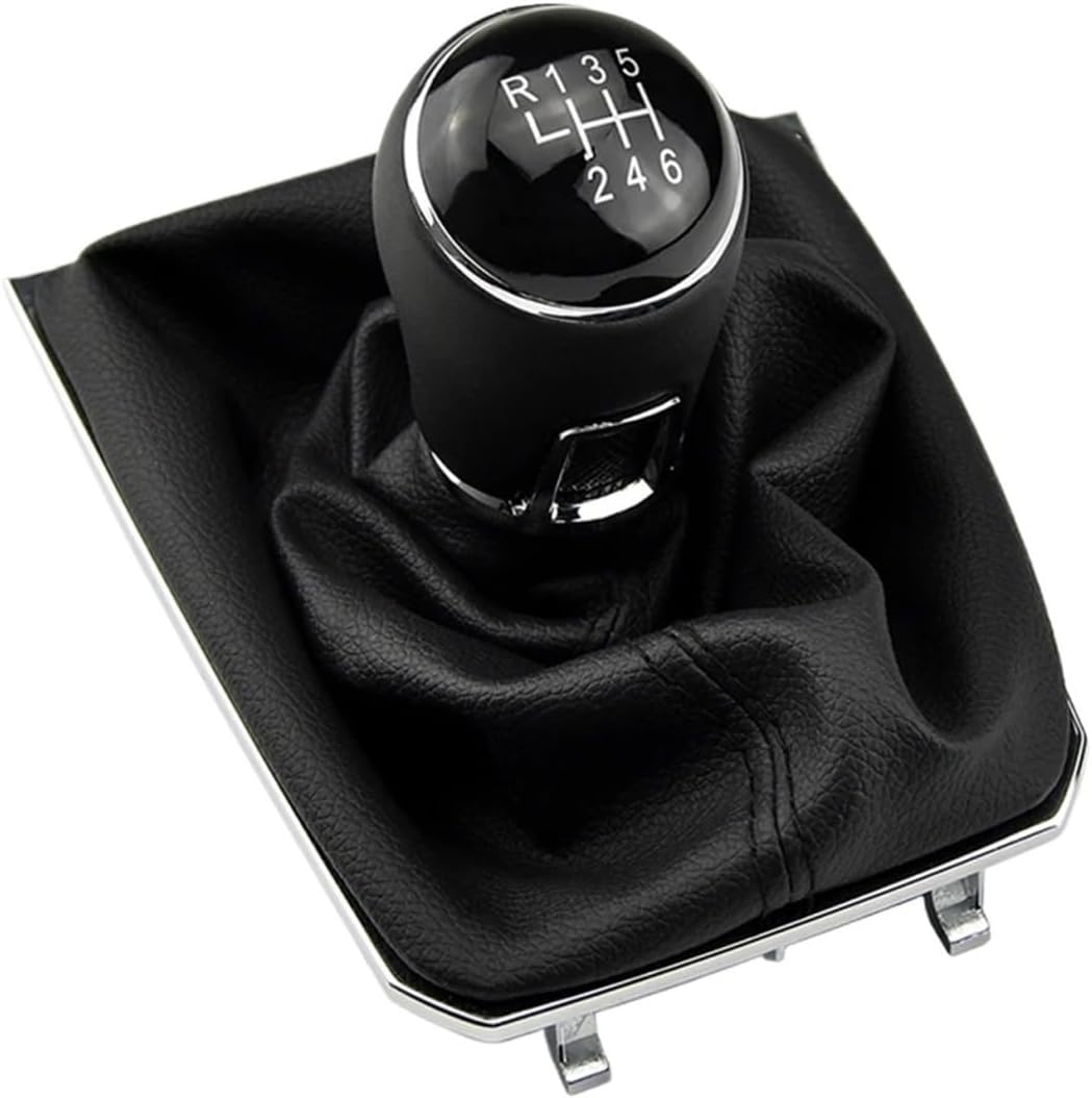 Gear Shift Knob Shift Lever Knob Compatible for Passat B8 3G5 5/6 Speed Manual Transmission with Gaiter Boot Cover Case(6 Speed)