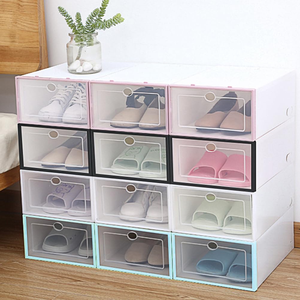 Scatole Da 6 Pezzi Contenitori Per Scarpe Contenitore Per Scarpe Scarpiere Impilabili Cestino Porta Scarpe Uomini e Donne Pieghevole Scatola Di Immagazzinaggio