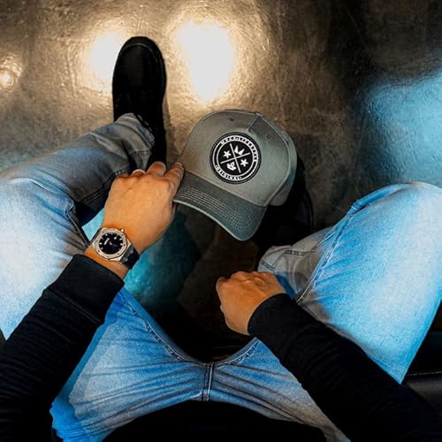 Boné Aba Curva Mvck Brasão Cinza Snapback