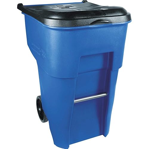 Rubbermaid Commercial Products - Papelera con ruedas para reciclaje Fg9W2773Blue Brute Rollout