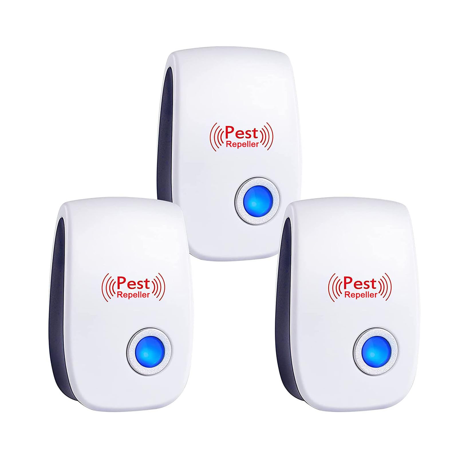 Ultrasonic Repellent Indoor Pest Controller, 3Pack Mouse Mosquito Cockroach Insect Repellent, Suitable for Room Indoor Outdoor Warehouse Garden etc (White)
