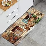 Home Decor Memory Foam Anti-Fatigue Kitchen Floor Mat,Streets of Old Mediterranean Towns Provence La