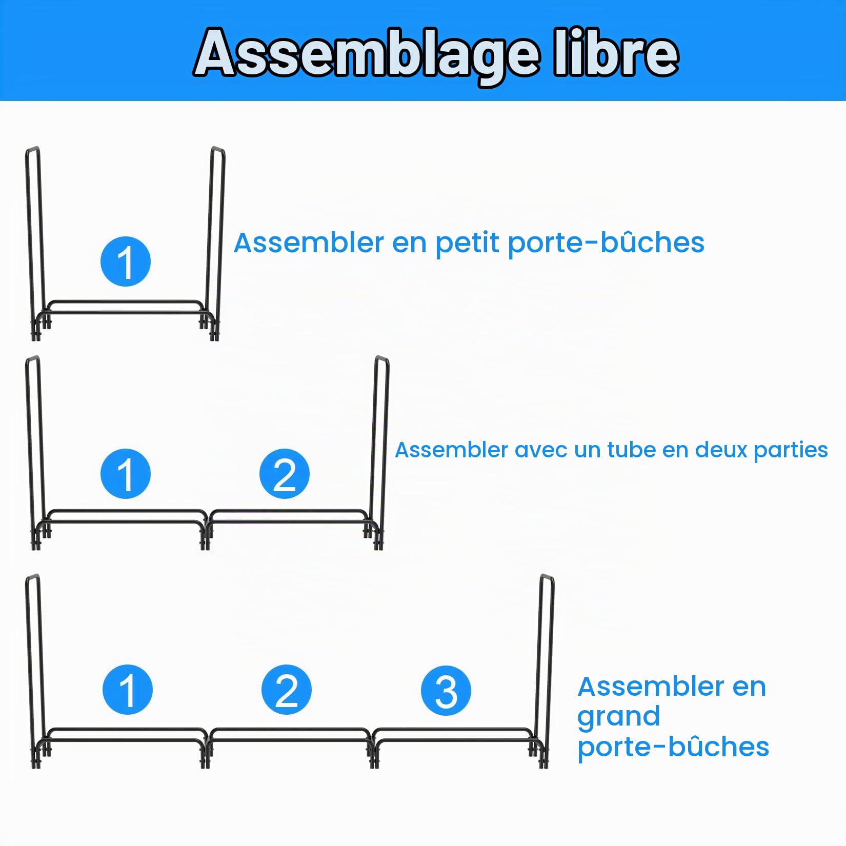 unho Range Bûche Extérieur Bois Jardin: 345x117x35cm Rangement Bûche Charge 408kg Serre Bûche XXL Porte Bûche Intérieur Étagère en Métal pour Bois de Cheminé