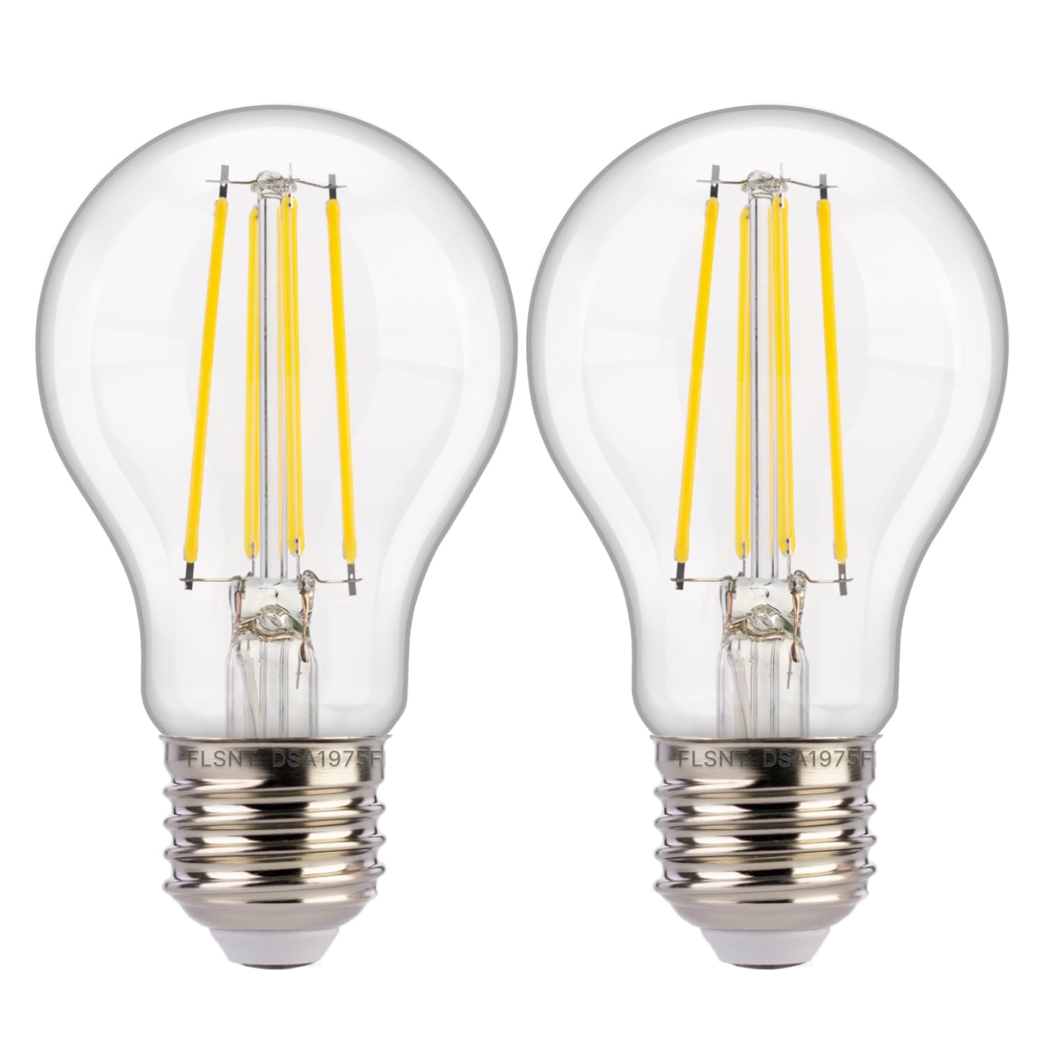flsnt dusk to dawn outdoor sensor a19 led light bulb, 5000k daylight,8w (100w eqv.), 1400lm, vintage filament e26 base,auto on/off photocell automatic for energy-efficient outdoor lighting, 2 pack