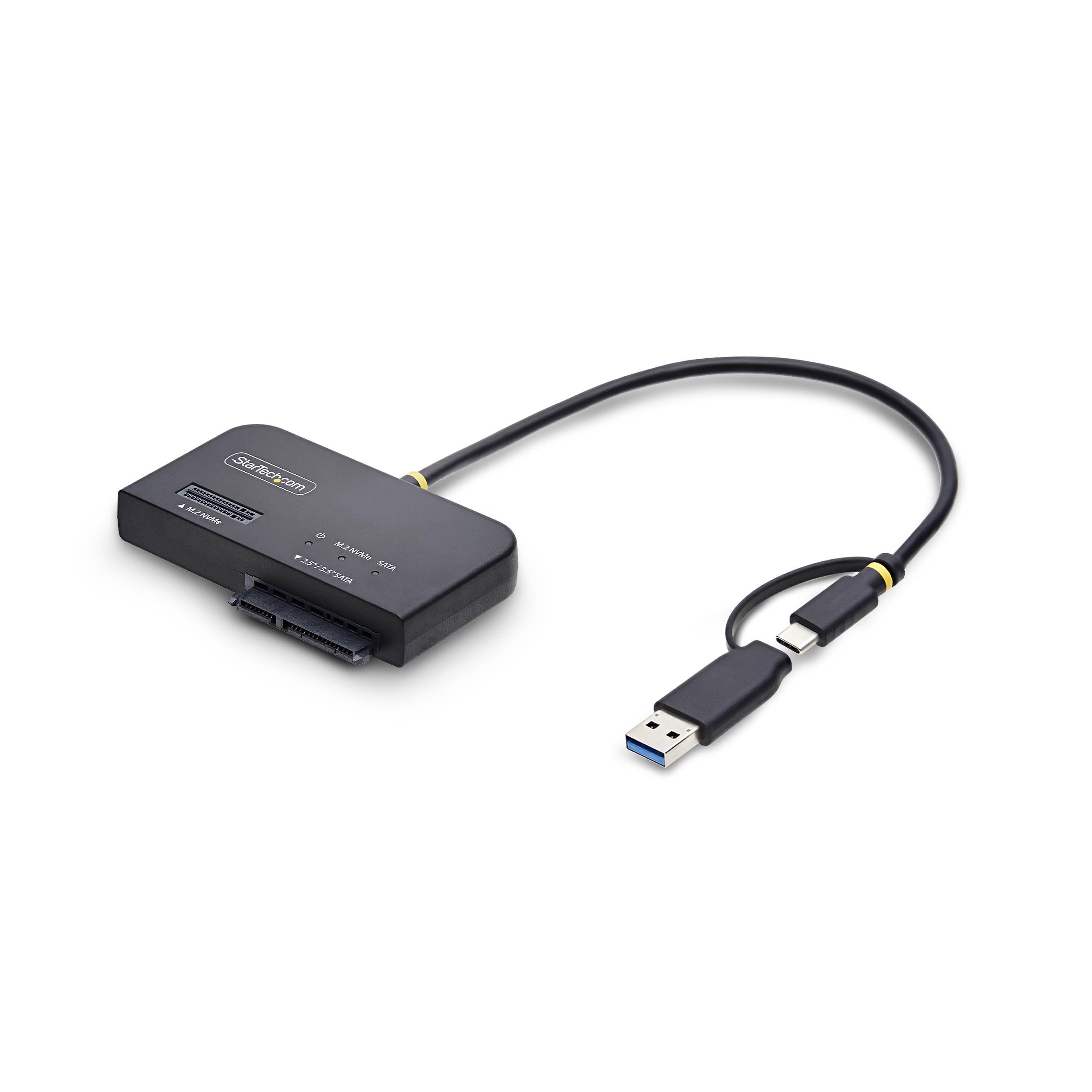 StarTech Laufwerksadapter USB-C/USB-A zu M.2 NVMe & 2,5-3,5 Zoll SATA, 10Gbps, werkzeugloser externer SSD Festplattenleser