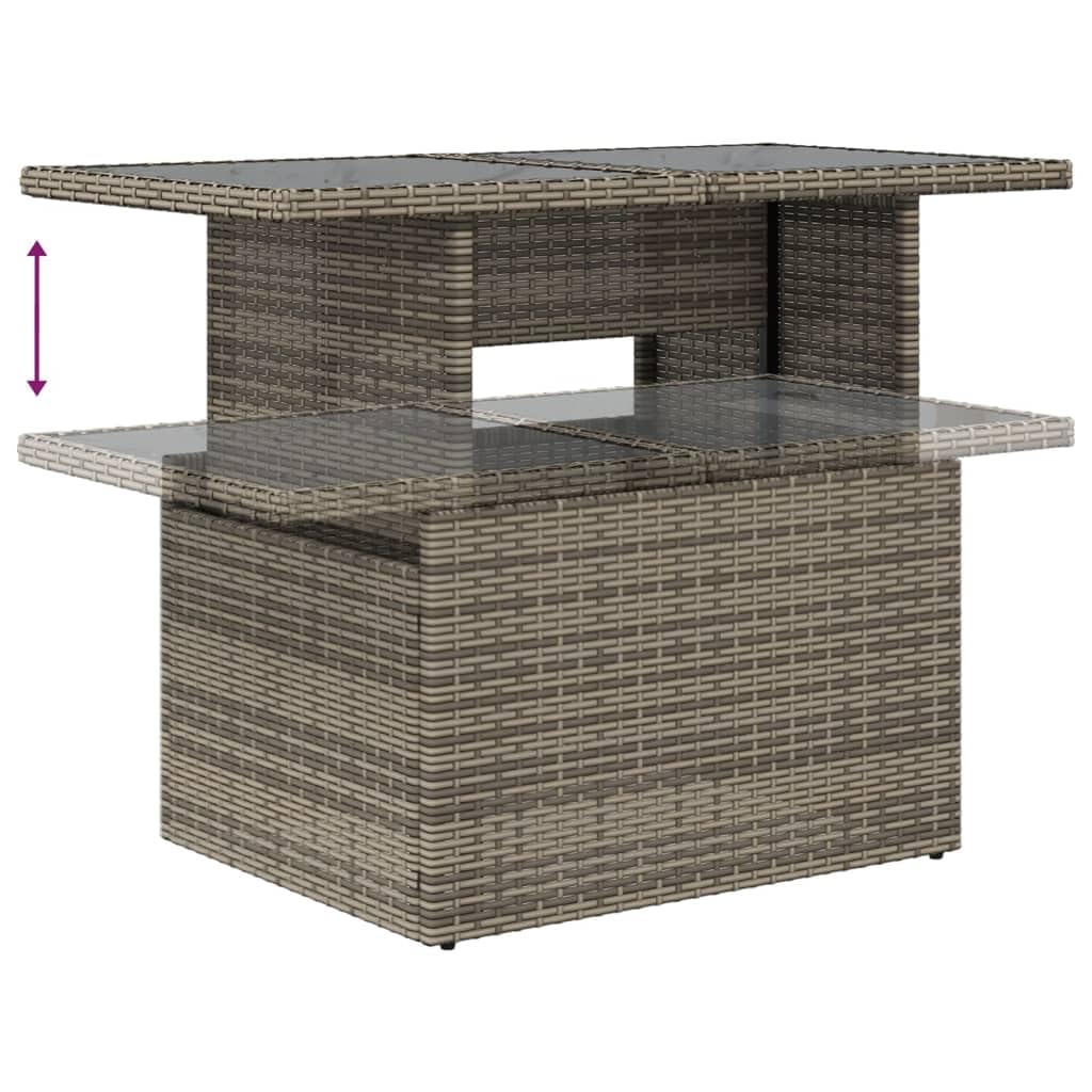 vidaXL Salon de Jardin 8 pcs avec Coussins Gris résine tressée