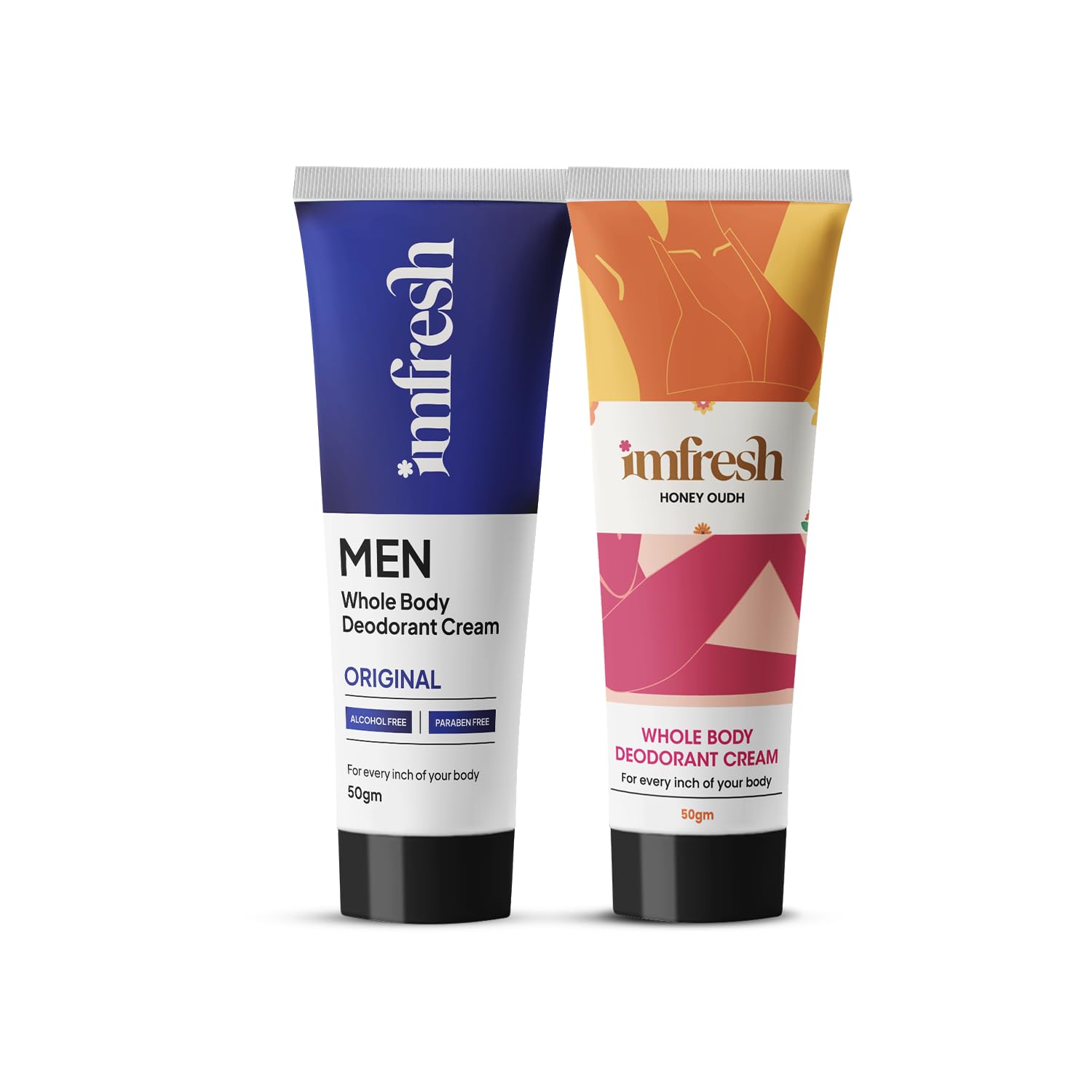 imfresh Men Cream Original + Honey Oudh Deodorant Cream Combo