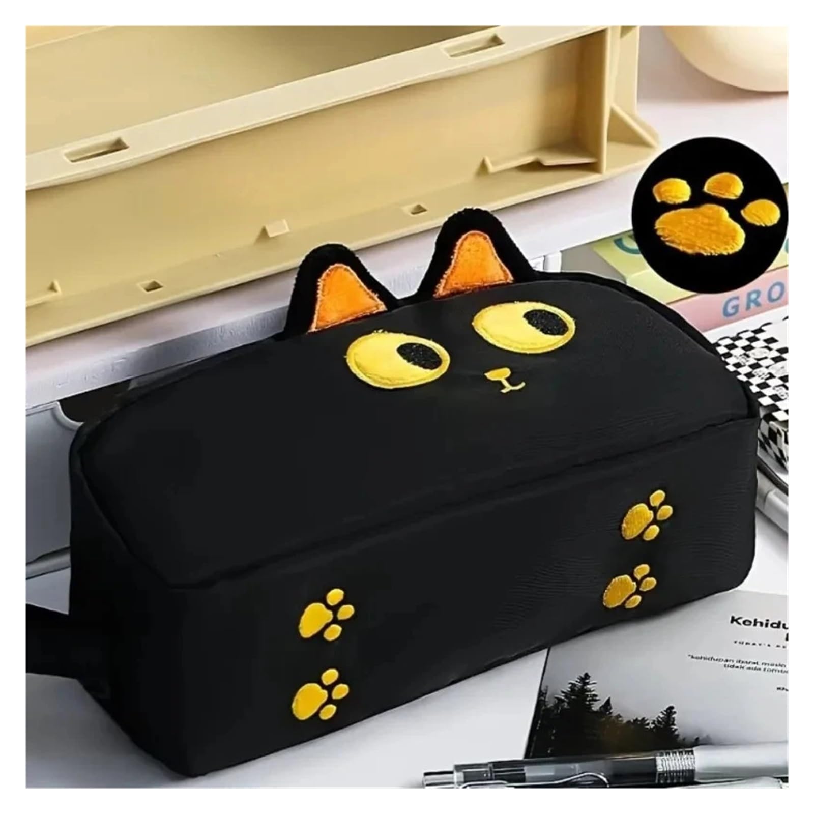 Astuccio con orecchie di gatto for la scuola e l'ufficio