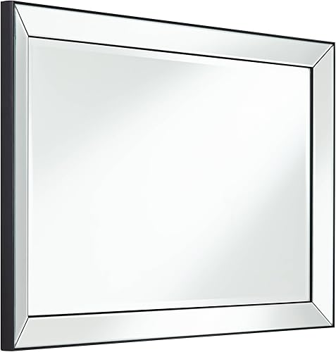 Miniatura 7 de Uttermost Verne - Espejo de pared rectangular con borde negro mate de 24 x 38 pulgadas